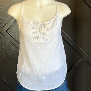 DECREE White Cotton Coastal Cowgirl Boho Peasant Top Size Medium